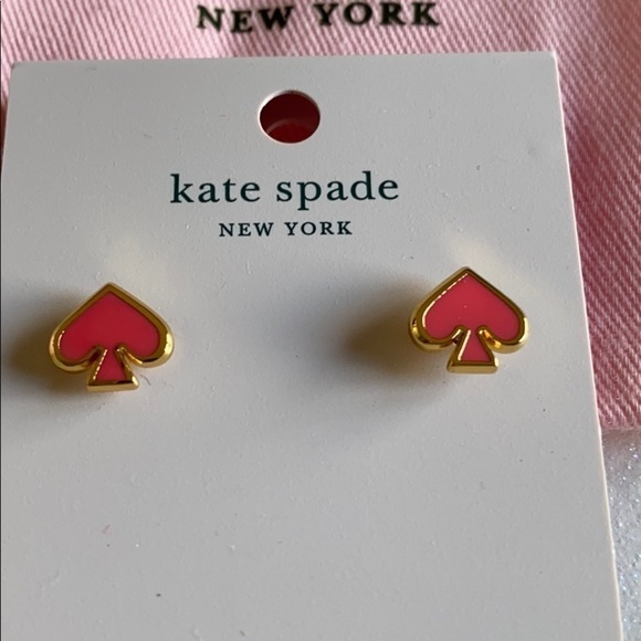 Kate Spade Everyday Spade Coral Earring NWT - Picture 2 of 4